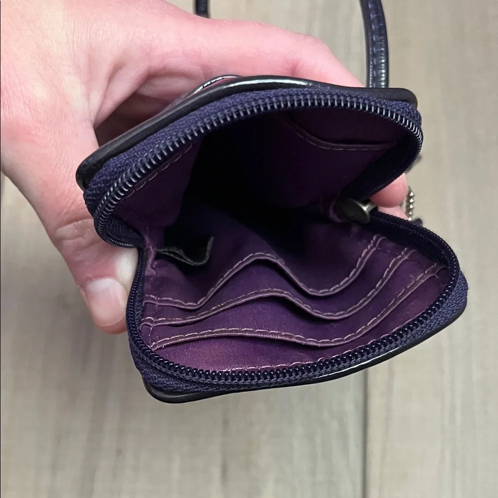 Coach Purple Plaid Poppy Phone Wristlet - Picture 3 of 3